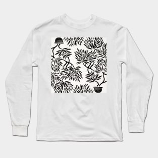 Black Bonsai Orange Long Sleeve T-Shirt